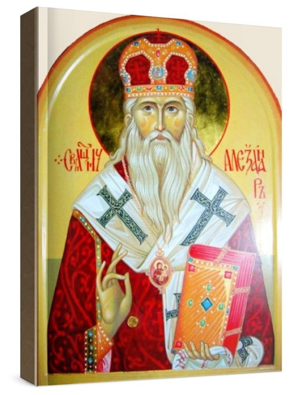 Александр Харьковский (рукописная икона)