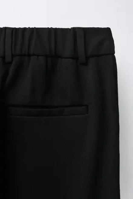 ZARA ОДНОТОННЫЕ КОСТЮМНЫЕ БРЮКИ, ЧЕРНЫЙ