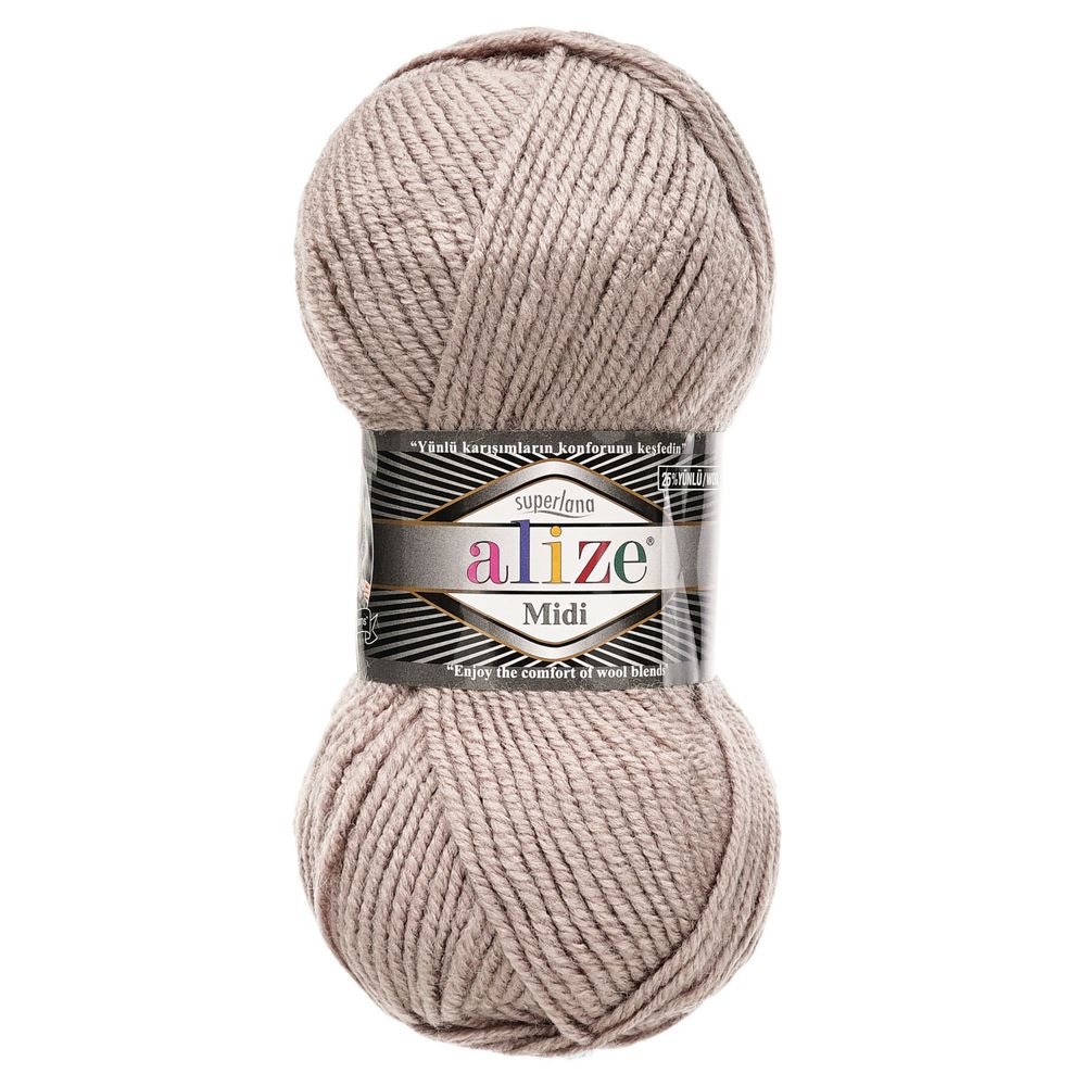 Пряжа Alize (Ализе) Superlana Midi / уп.5 мот. по 100 г, 170м, 541 норка A
