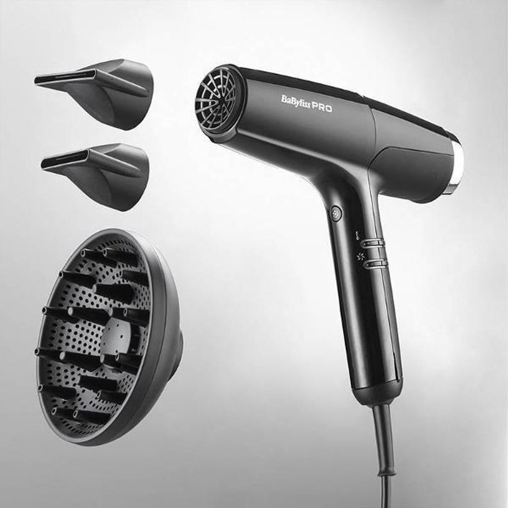 Профессиональный фен BaByliss PRO Falco BAB8550BE Black&Silver - 4