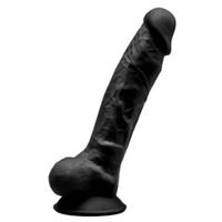 Черный фаллоимитатор 17,6см на присоске с мошенкой SilexD Premium Silicone Dildo 7" Model 1