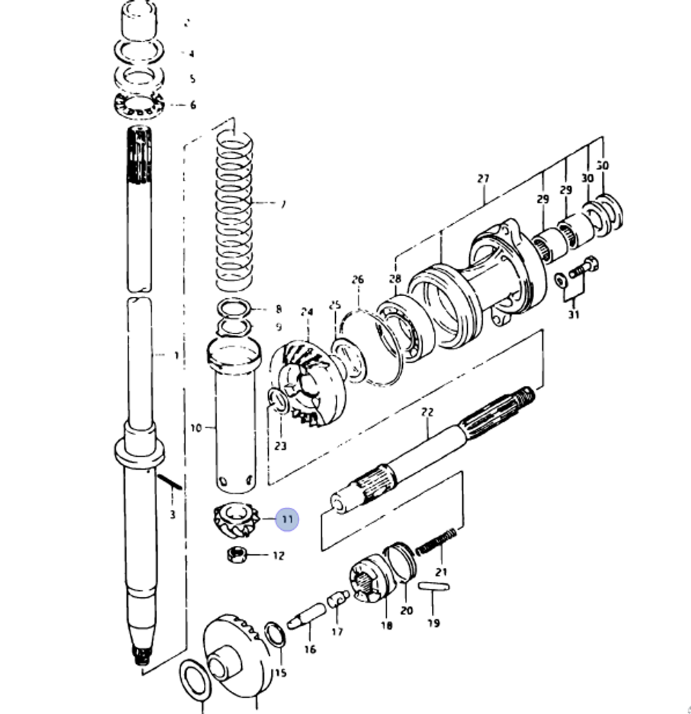 Шестерня верт. вала Suzuki DT40 (57311-94402-000)