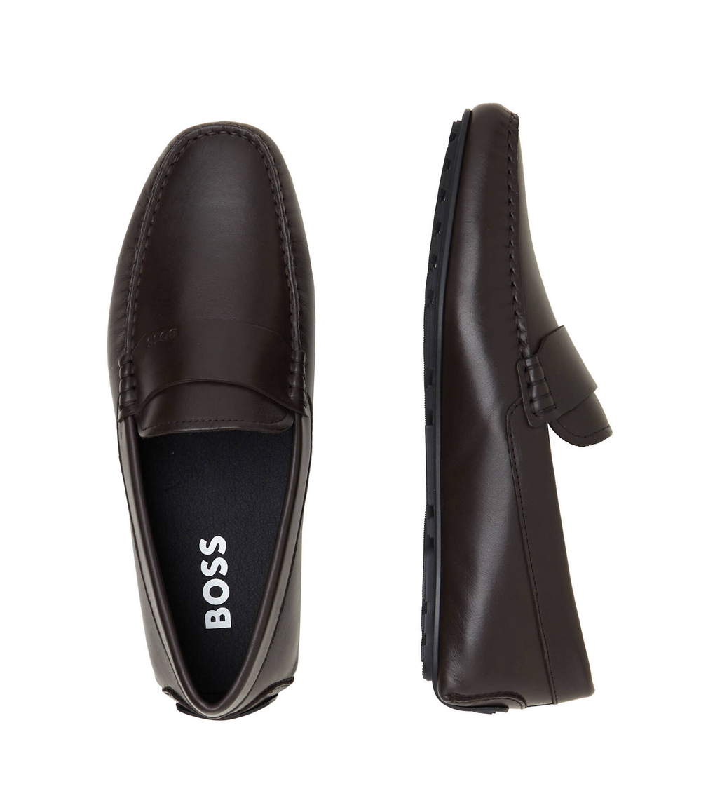 Кожаные мокасины noel_mocc_ltlg BOSS BLACK - коричневый(50511703)
