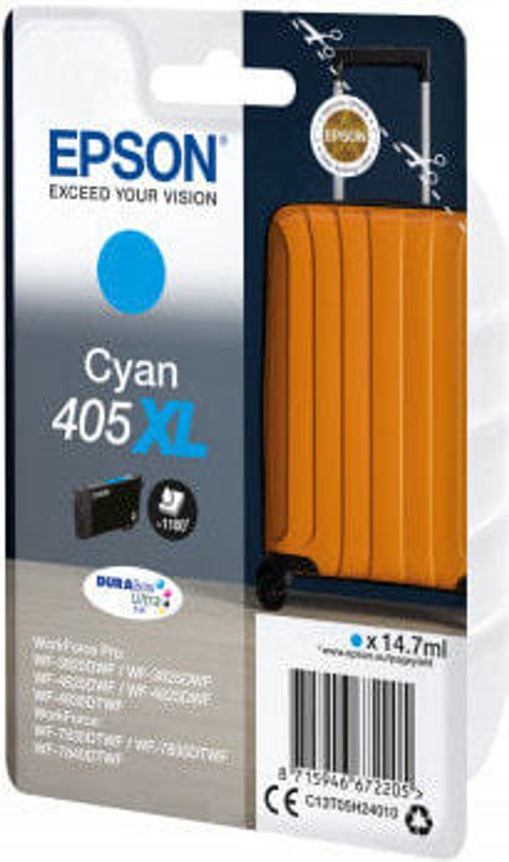 Картридж струйный голубой 1 шт Epson 405XL C13T05H24020