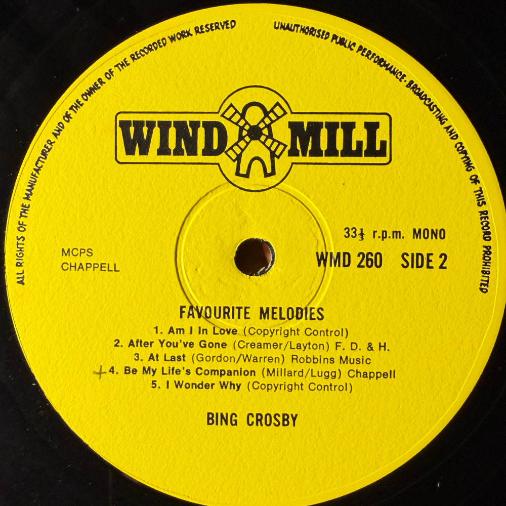 Bing Crosby ‎– Favourite Melodies (Англия)