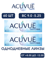 Однодневные контактные линзы Acuvue Oasys MAX 1-Day (комплект 60 линз)