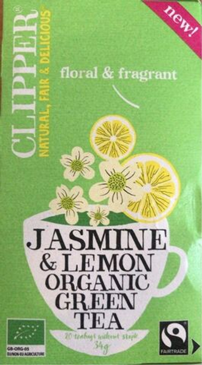 Чай зеленый CLIPPER "Jasmine & lemon" с лимоном и жасмином 20 пакетиков 34 г (из Финляндии)