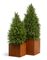 Кашпо TREEZ Effectory - серия Corten Steel - Куб - Кортеновская сталь - Бархатистая окись