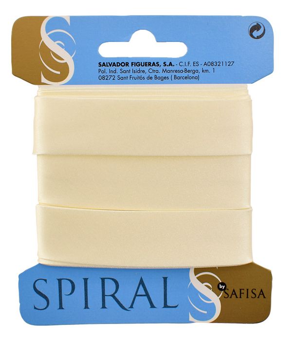 Косая бейка атласная отрез 20 мм / 2.5 метра, 56 кремовый, Safisa (Spiral)