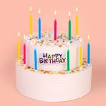 Набор свечей для торта 11 г 0.5 см, 12х12 шт, с топпером HAPPY BIRTHDAY, Boomzee BCD-36