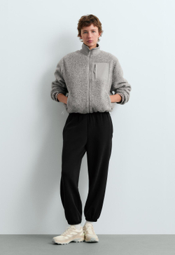 OYSHO Брюки Jogger свободного кроя из модала с начесом, черный