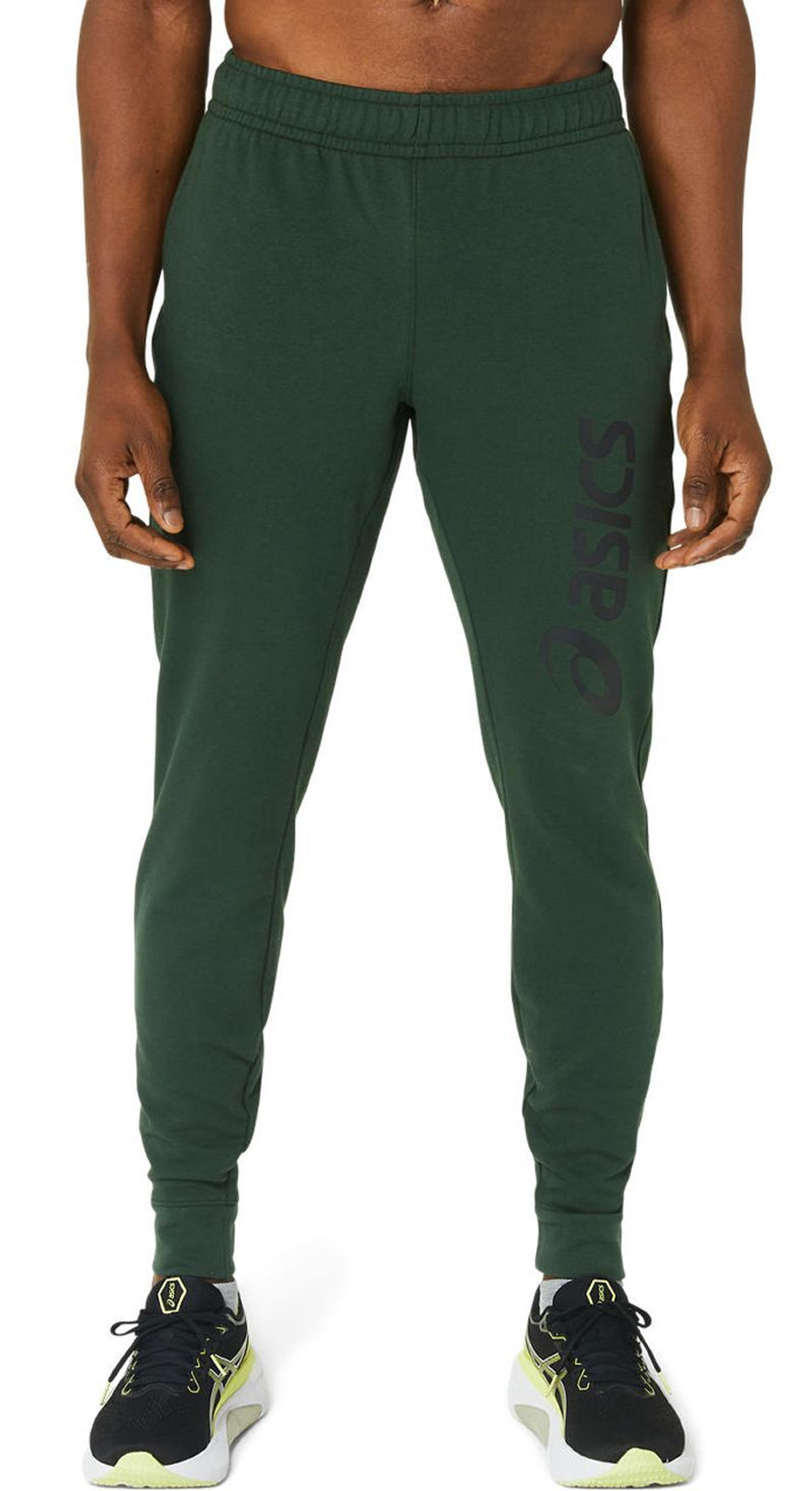 Мужские теннисные штаны Asics Big Logo Sweat Pant - зеленый