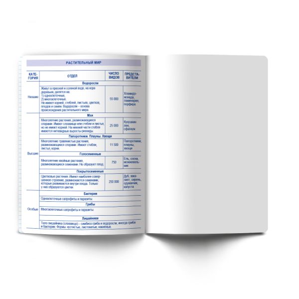 Тетрадь со справочным материалом Яркость по расписанию с запечат. пластик.обл. 320мкм, A5 48 л. на скобе 65 г/м², белизна 100% 10 шт, клетка, 01861 Яркость по расписанию Биология, Светоч Т288
