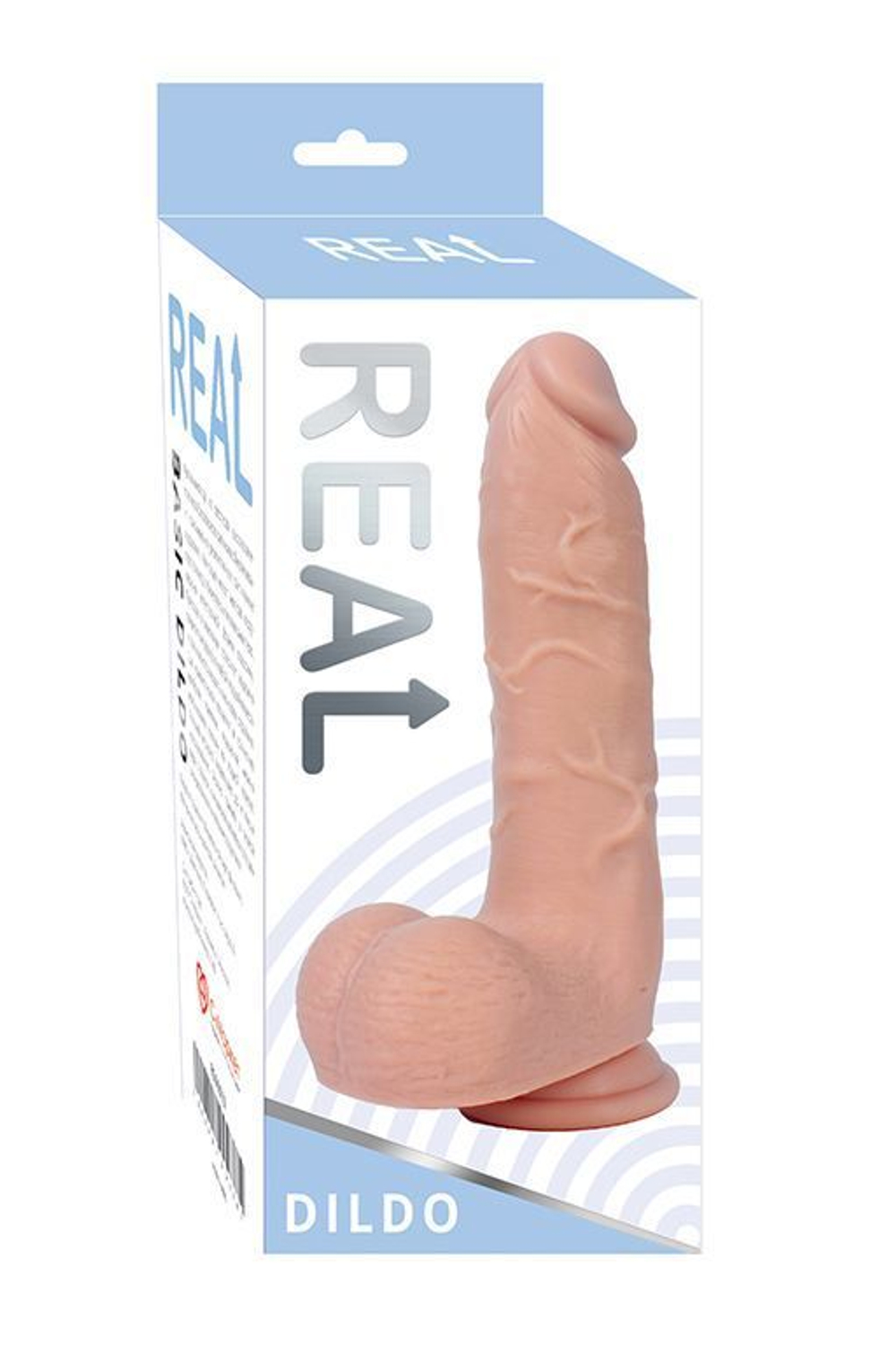 Реалистичный фаллоимитатор REAL с мошонкой на присоске - 21 см.