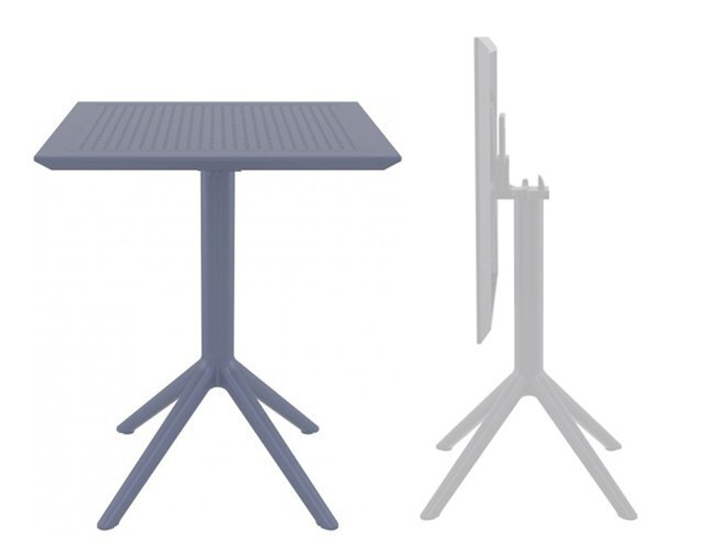 Стол пластиковый складной Siesta Contract Sky Folding Table 60, темно-серый
