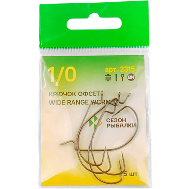 Крючок Офсетный Fish Season 2315 BN Wide Range Worm -