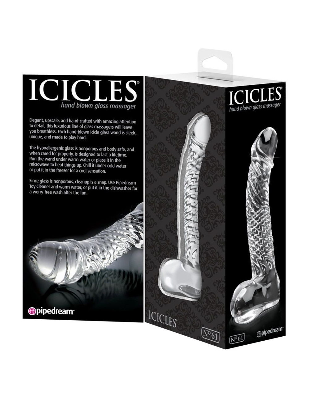 Анальный стимулятор Icicles №61 - 16,5 см. (Цвет: прозрачный)