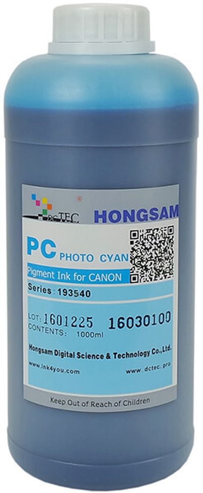 Чернила DCTec — HONGSAM пигментные для Canon серия: 193540 - Photo Cyan (Фото голубой) 1000 мл. Чернила DCTec — HONGSAM пигментные для Canon серия: 193540 - Photo Cyan (Фото голубой) 1000 мл.