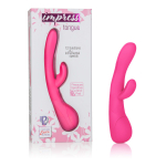 Розовый вибромассажер Impress Tongue со стимуляцией клитора - 18 см. (Цвет: розовый)