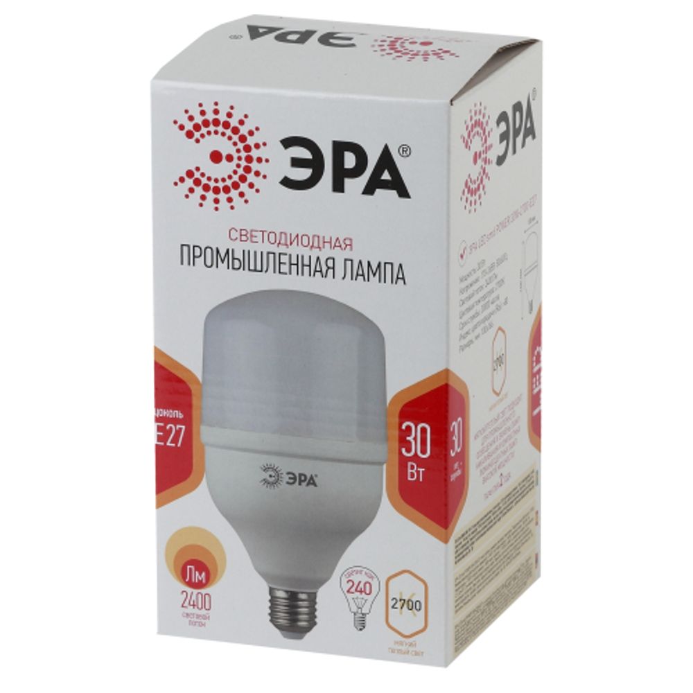 Лампа светодиодная POWER ЭРА STD LED T100-30W-2700-E27 30Вт колокол теплый белый свет Е27 | Лампы cветодиодные POWER