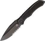 Складной нож Microtech Anax M390 Drop Point DLC Part Serrated