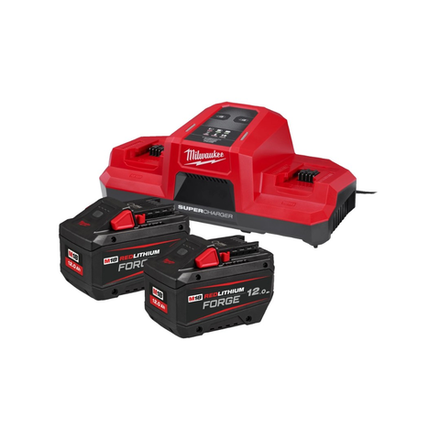 Новинка! Энергокомплект Milwaukee M18 FORGENRG-122DBSC: ДВА Аккумулятора M18 FB12 FORGE 12Ач, Зарядное устройство M18 DBSC на 2 порта 4933498614