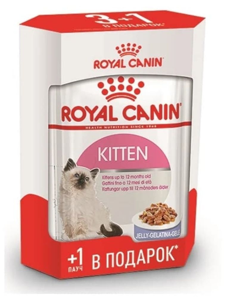 Royal Canin 85г Kitten Корм д/котят желе (3шт+1шт) Royal Canin 85г Kitten Корм д/котят желе (3шт+1шт)
