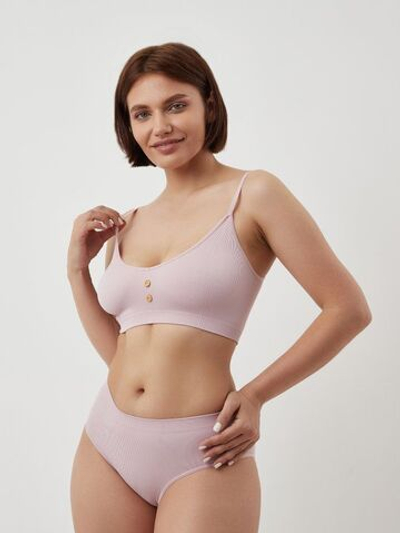 Эко-бюстгальтер в мелкий рубчик Eco-wear (Размер: XS) (Цвет: нежно-розовый)