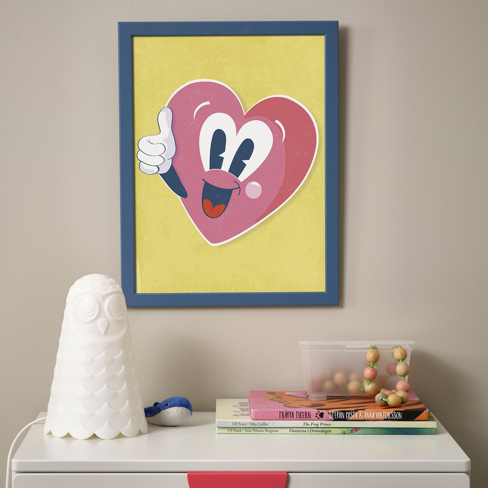 IKEA FISKBO  (ИКЕА ФИСКБО)  -  Рамка - темно-серо-синяя 30x40 см