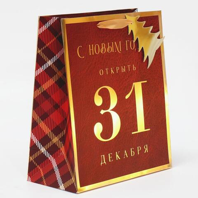 Пакет ламинированный вертикальный "С Новым Годом" 21,5×25×10см (Дарите Счастье)