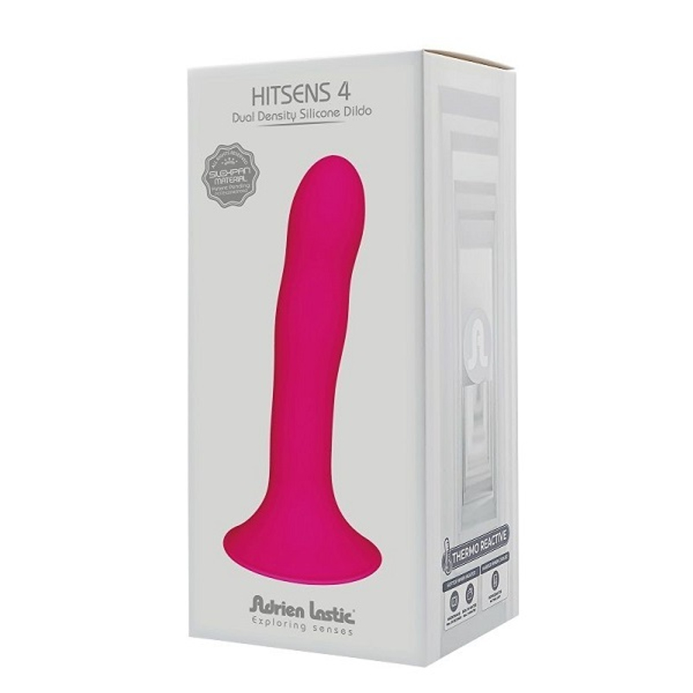 Ярко-розовый фаллоимитатор 17,5см двойной плотности Adrien Lastic Hitsens 4 Pink