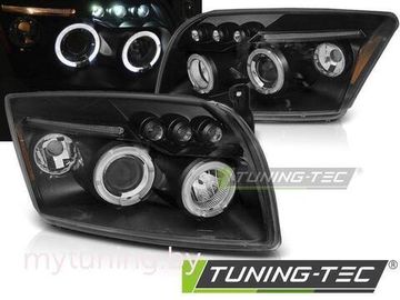 Передние фары Angel Eyes для Dodge Caliber (06-12) черные