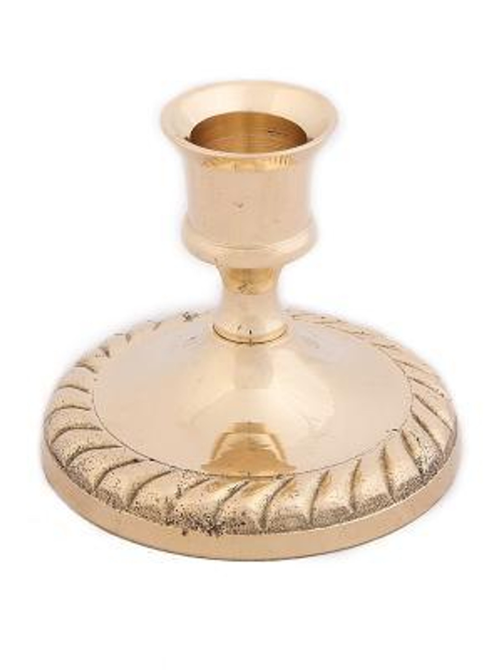 Подсвечник (полиш) цвет золотистый, латунь d= 6 см, h= 5,5 см
