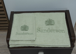 Набор полотенец 3шт Palombella Sanderson Logo Ricamato Эмблема вышита 875 оlive-оlive зеленый-зеленый