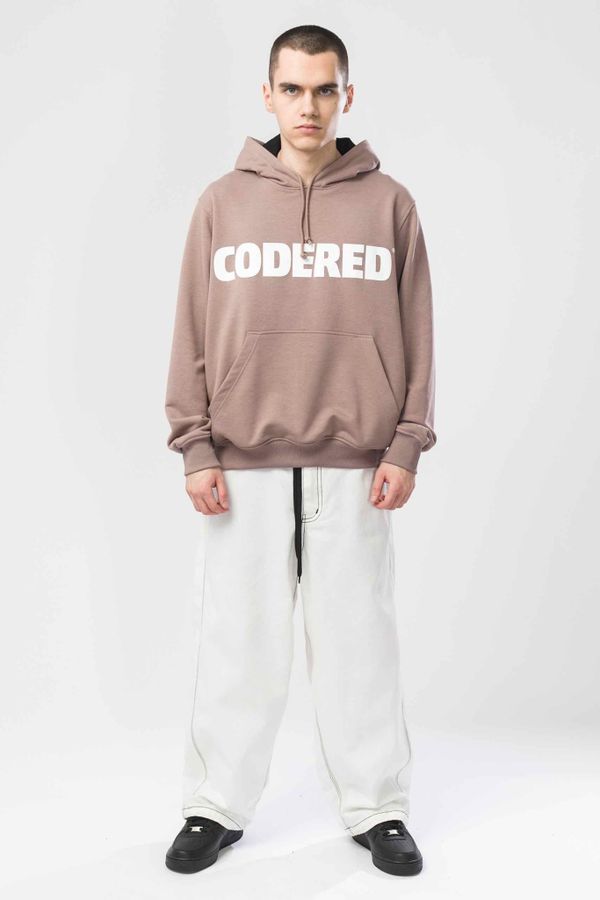Худи Base Hoodie Wide Summer Logo R Бежевый Темный/Белый принт CODERED - фото 4