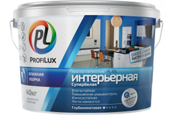 Краска для стен и потолков латексная Profilux ВД PL- 10L глубокоматовая супербелая