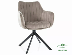 Стул SIGNAL AZALIA Velvet Bluvel 40 темно-бежевый/черный, поворотный