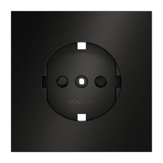 Накладка для розетки с заземлением и защитными шторками Voltum S70 Metal Антрацит VLSM000712