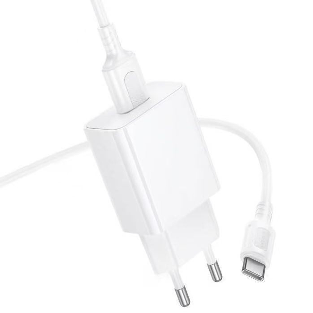 Сетевое зар. устр. Borofone BA111A с шнуром Type-C 1USB 15W EU белое