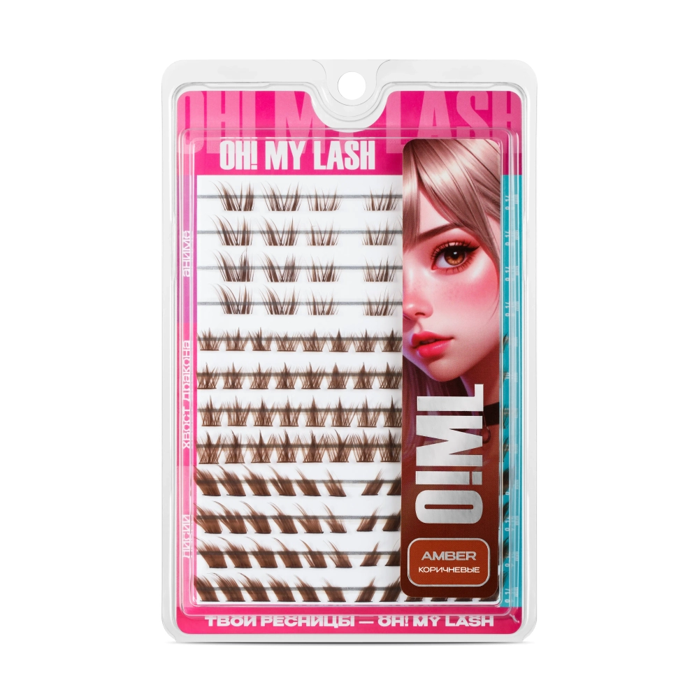 Набор коричневых накладных ресниц "Amber" OH! MY LASH