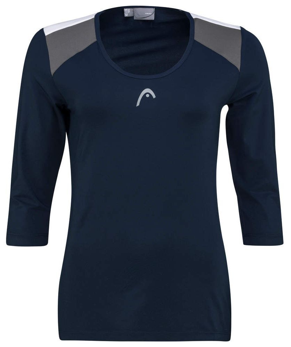 Женская теннисная футболка   Head Club 22 Tech 3/4 Shirt W - dark blue
