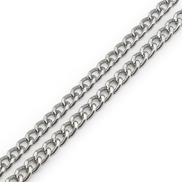 Цепь декоративная алюминий 5.8х4.5 мм, 10 метров, никель