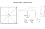 Зонт профессиональный 3х3 м Theumbrela Semsiye Evi Mega Telescopic Manual
