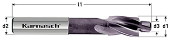 Цековка под резьбу М3, с цапфой, Ø6хØ2,5 мм, DIN 373, HSS-XE/Titan-Tec, Karnasch. арт. 20.1893.030