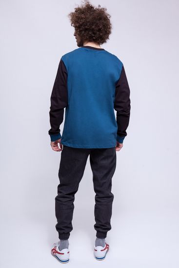 Лонгслив ЗАПОРОЖЕЦ Henley Blue/Black