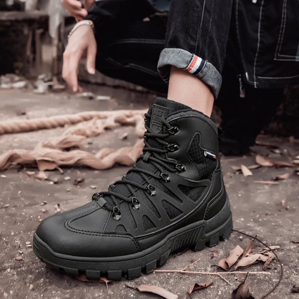 CHENGSHILUOTUO Combat Boots Men"s Black/Khaki/Brown