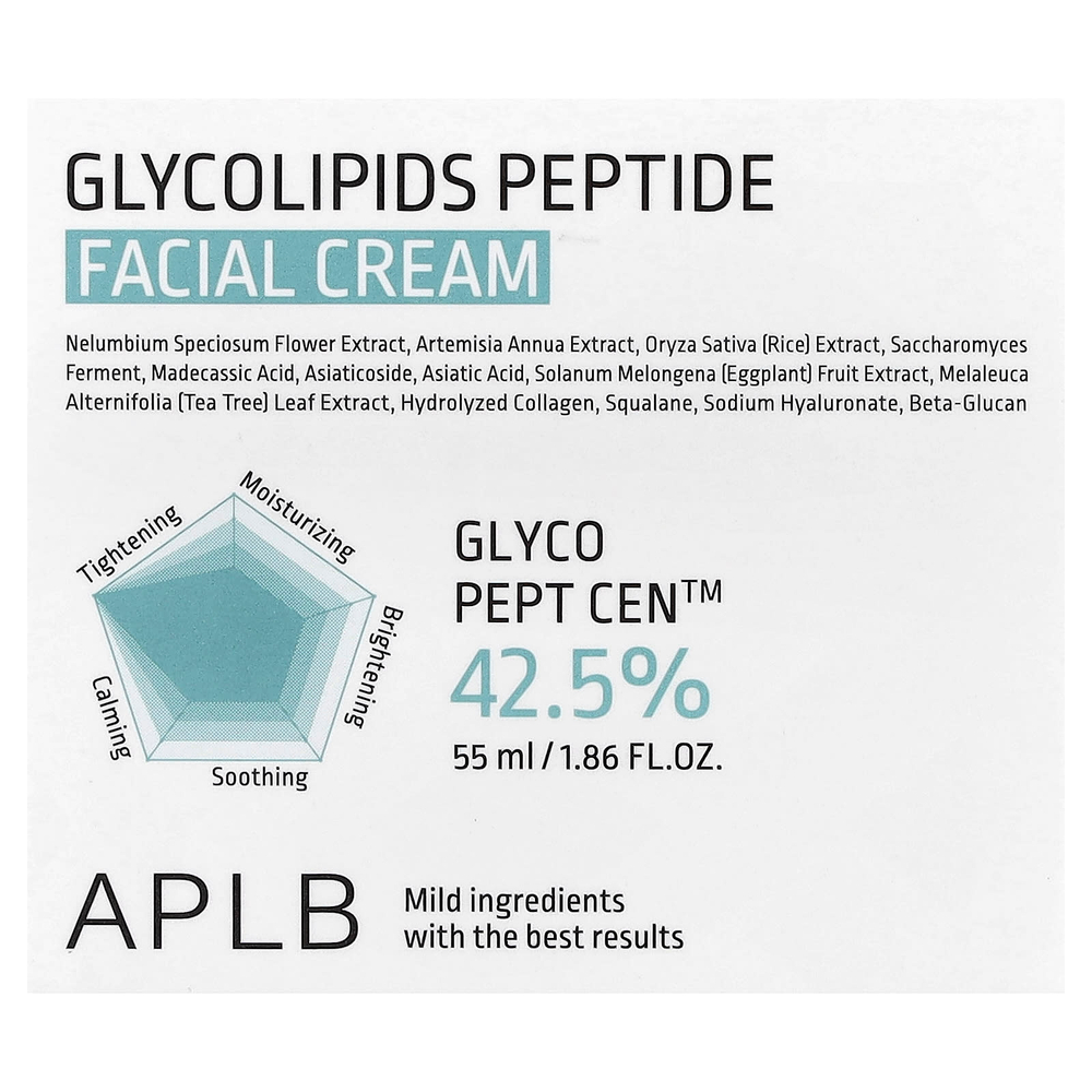 APLB, Крем для лица с пептидами с гликолипидами, 55 мл (1,86 жидк. Унции)