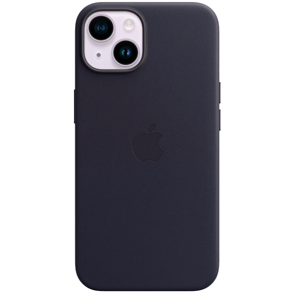 Кожаный чехол с поддержкой MagSafe Apple Leather Case для iPhone 14, Ink (Чернильный)
