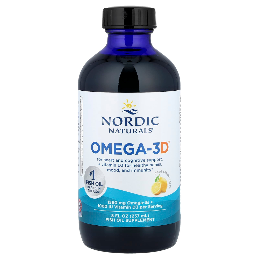 Nordic Naturals, Omega-3D, Lemon, 237 мл (8 жидких унций)