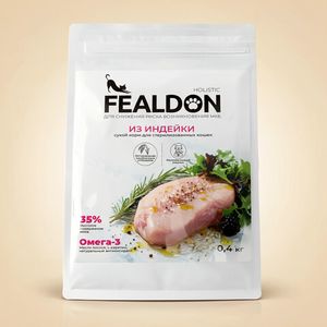 Сухой корм Fealdon для стерилизованных кошек и кастрированных котов с индейкой